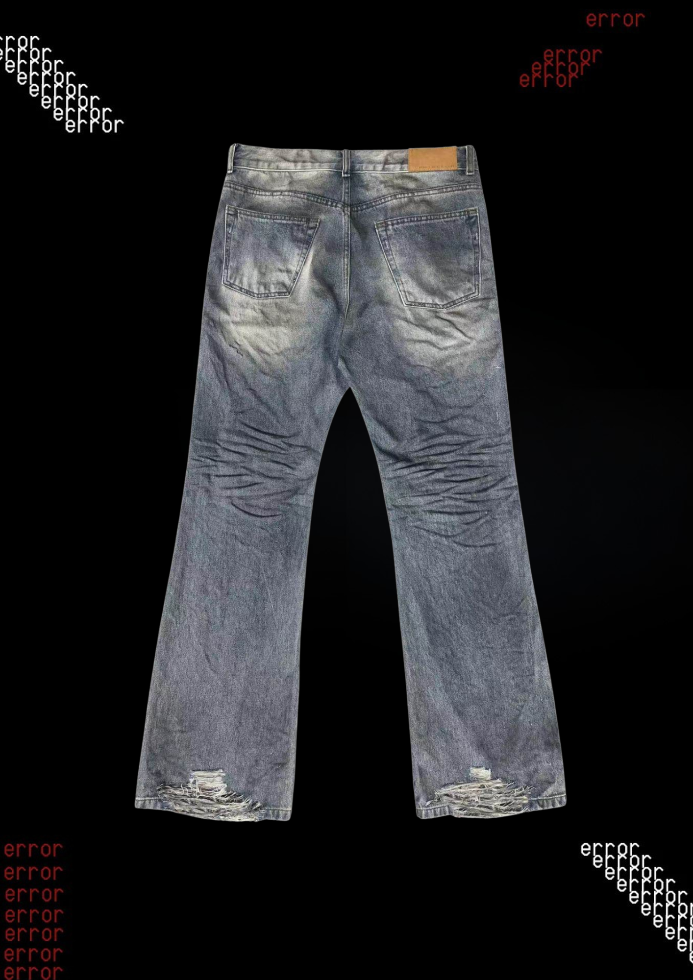 'DISTRESSED' FLARED JEANS