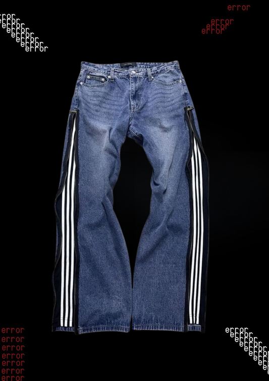 'STR!PED V3' FLARED DENIM