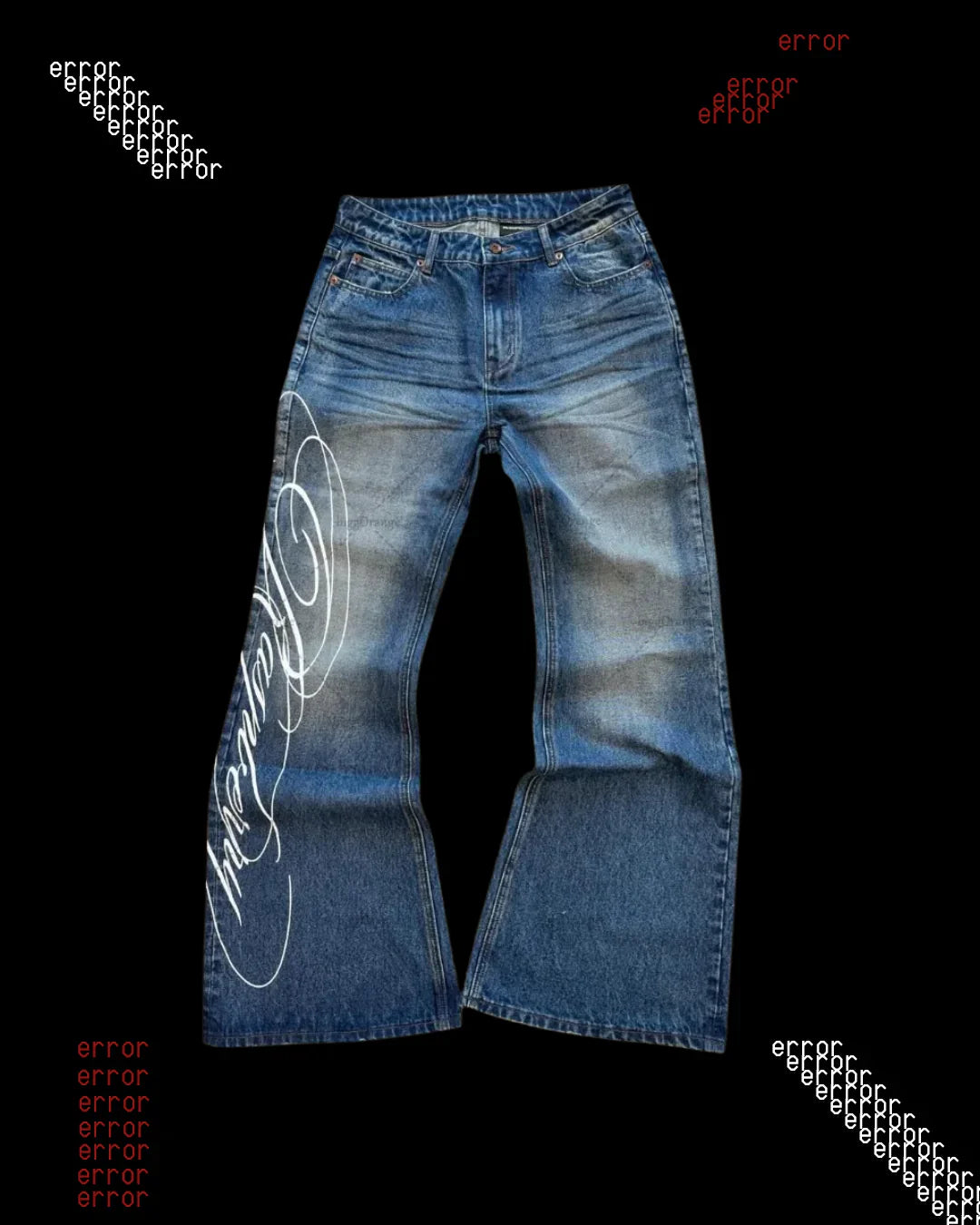 'SCRIPTED' FLARED DENIM
