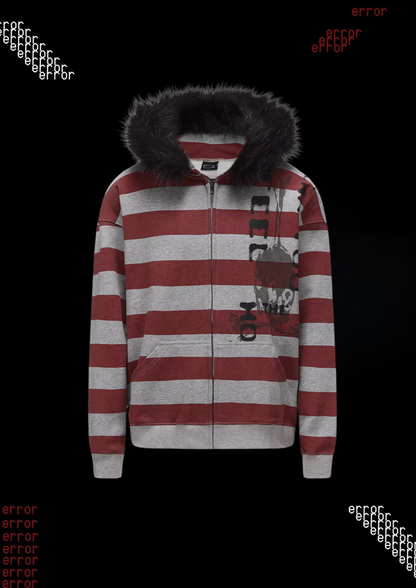 'STRIPED' FUR HOODIE