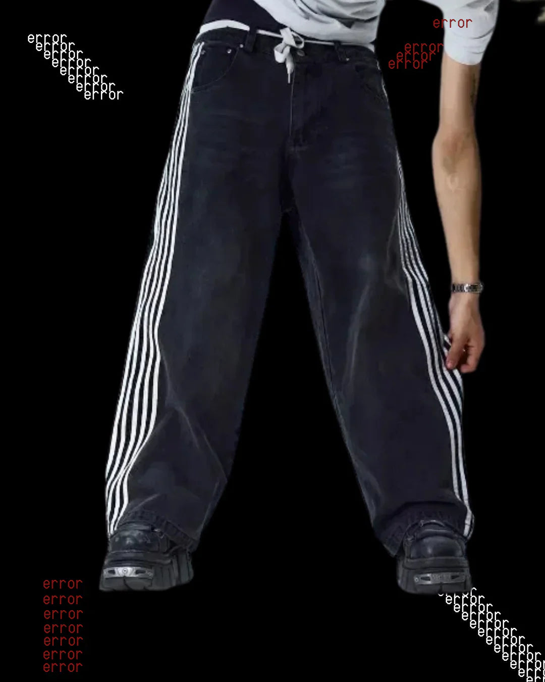 'STRIPED' LOOSE JEANS